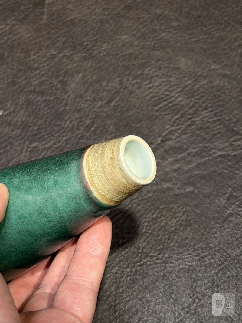 清光绪 苹果绿釉柳叶瓶 - 图10